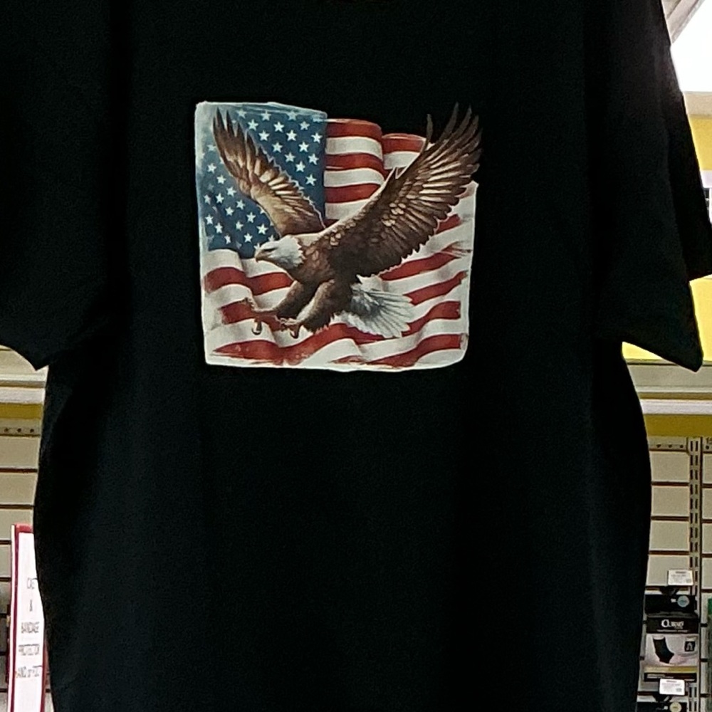 Eagle and Flag Graphic T-Shirt Men’s Size XL